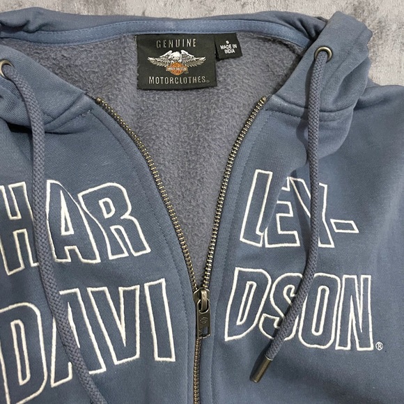 Harley Davidson zip up hooded sweatshirt with pockets - Picture 4 of 6